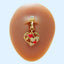 Elegant Heart Shape Zircon Inlay Gold Plated Belly Button Ring and Clip