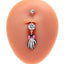 Elegant Heart Shape Butterfly Wings White Gold Plated Zircon Belly Ring