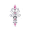 Elegant Heart Shape Butterfly Wings White Gold Plated Zircon Belly Ring