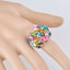 Elegant Geometric Rhinestone Alloy Statement Ring for Women