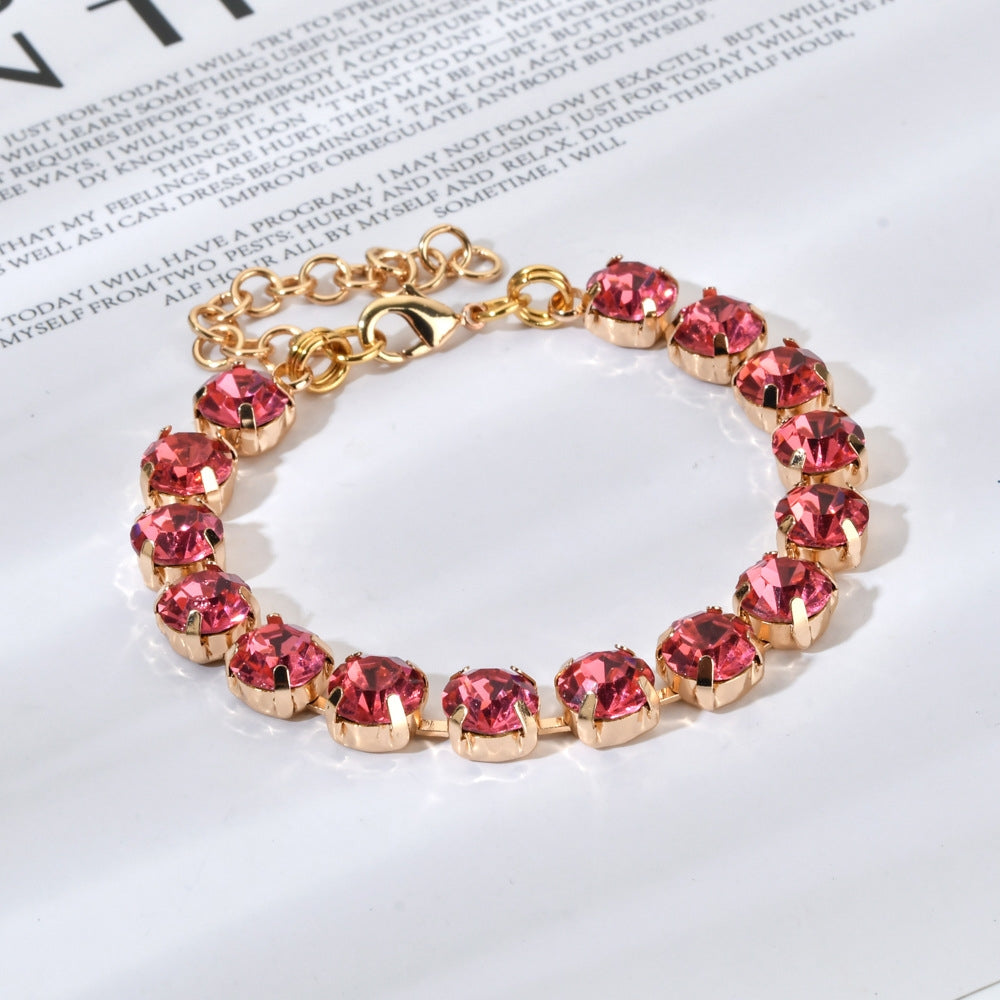 Elegant Geometric Copper Zircon Crystal Bracelet