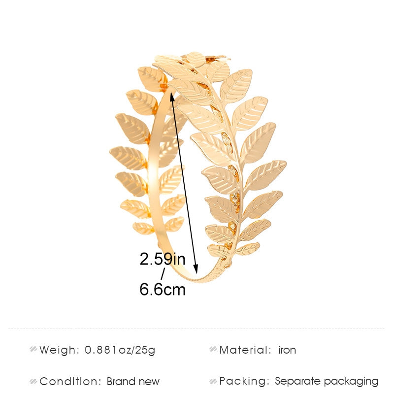 Elegant Luxurious Shiny Leaves Iron Wholesale Bangle