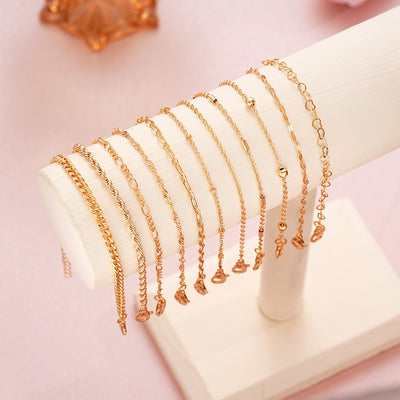 Elegant Luxurious Alloy Bracelets Set - European Hollow Love Twist Chain Design