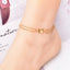 Elegant Double Layer Butterfly Titanium Steel Anklet with Rhinestones and 18K Gold Plating