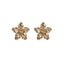 Elegant Gold Plated Pentagram Zircon Stud Earrings for Women