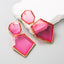 Elegant Geometric Rhinestone Resin Gold Plated Women's Earrings