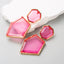 Elegant Geometric Rhinestone Resin Gold Plated Women's Earrings