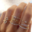 Elegant Moon and Heart Shape Alloy Rings Set with Inlaid Artificial Diamonds for Women