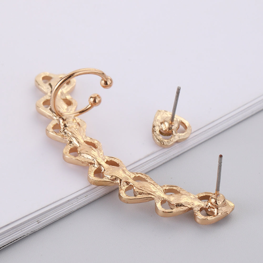 Elegant Heart Shaped Zircon Inlay Women's Ear Clips and Studs