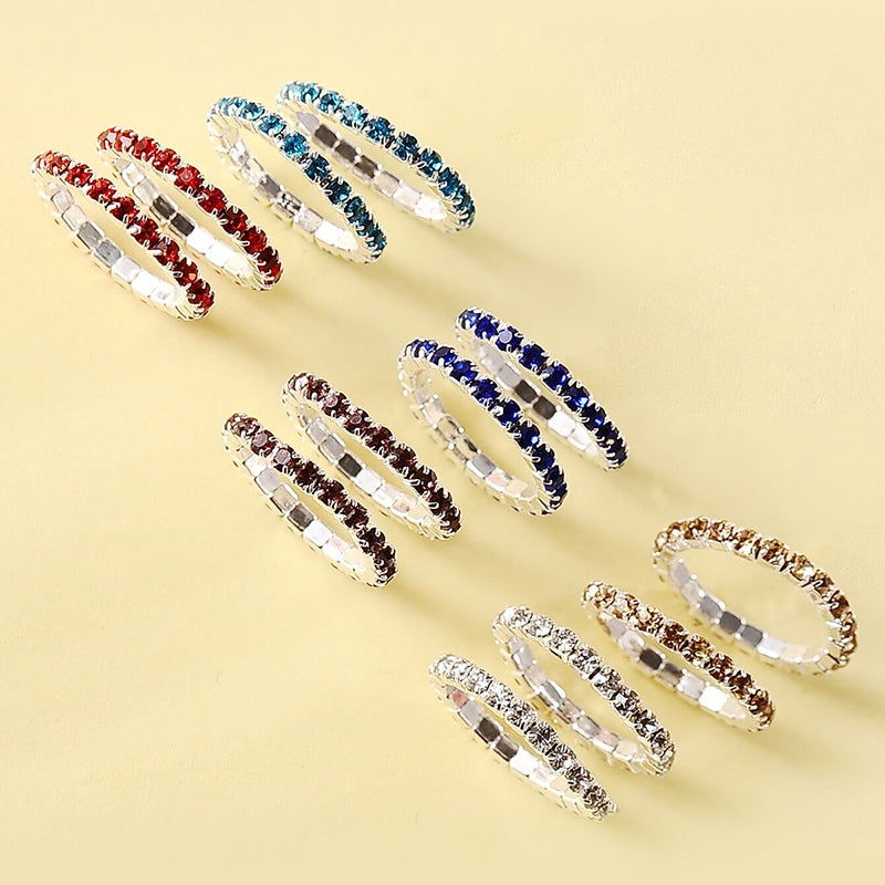 Elegant Rhinestone Diamond Women's Ring and Toe Ring Set