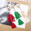 Elegant Retro Christmas Tree Cotton Keychain Pendant with Handmade Tassel Decor