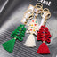 Elegant Retro Christmas Tree Cotton Keychain Pendant with Handmade Tassel Decor