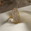 Elegant Geometric Zircon 18k Gold Plated Open Ring