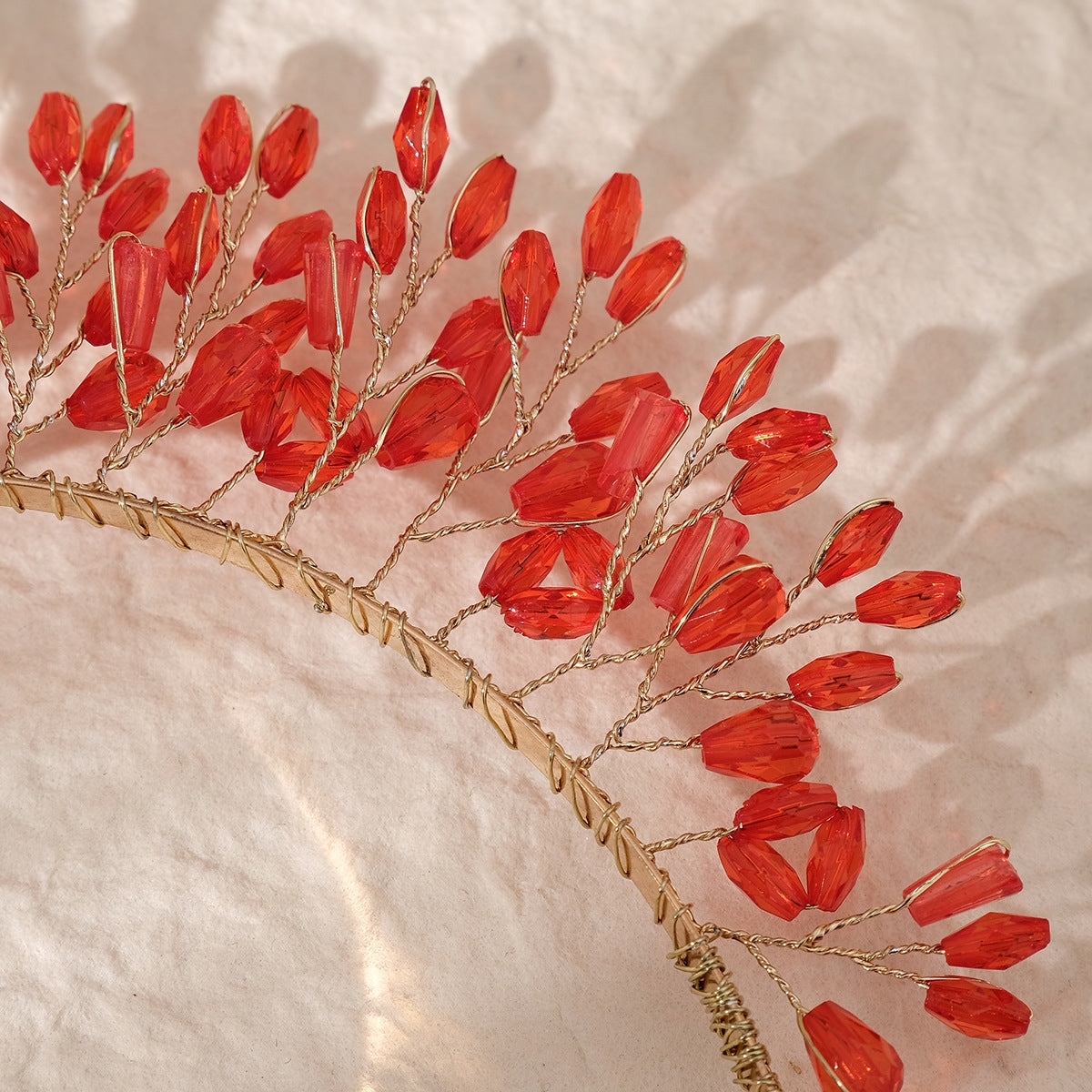 Elegant French Style Geometric Crystal Beaded Bridal Hairband