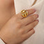 Elegant Geometric 18K Gold Plated Open Copper Ring