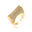 Elegant Retro Geometric 18k Gold Plated Zircon Open Ring