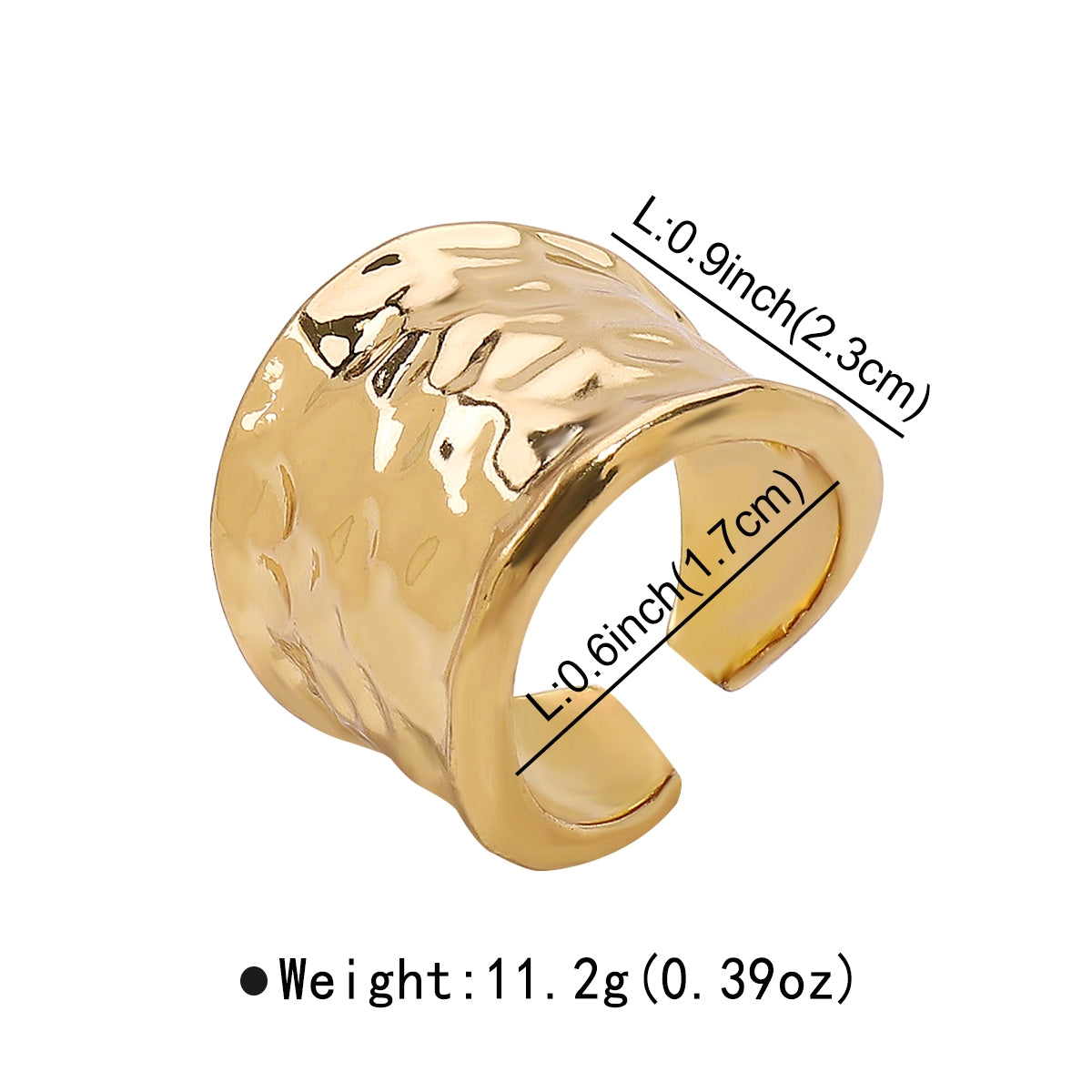Elegant Retro Alloy Women's Wide Band Irregular Open Ring