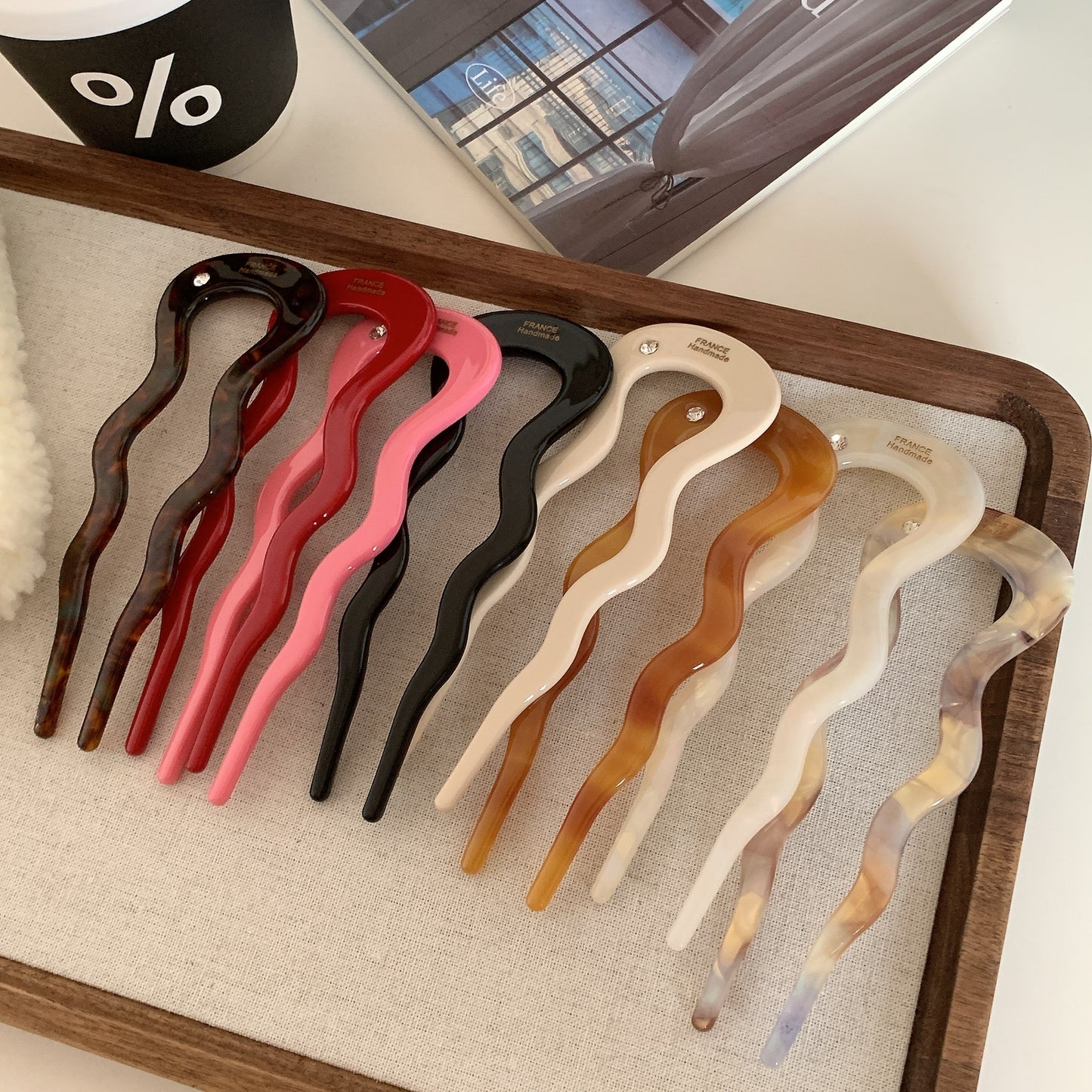 Elegant Retro U-Shaped Acetate Hairpin for Women