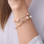 Elegant Baroque Freshwater Pearl Gold-Plated Titanium Steel Bracelet