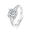 Elegant Geometric Sterling Silver Moissanite Zircon Ring