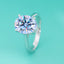 Elegant Oval Moissanite Ring in Sterling Silver 18K White Plated