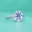 Elegant Oval Moissanite Ring in Sterling Silver 18K White Plated