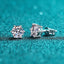 Elegant Round Sterling Silver Moissanite Zircon Stud Earrings with PT950 Gold Plating