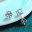 Elegant Round Sterling Silver Moissanite Zircon Stud Earrings with PT950 Gold Plating