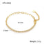 Elegant Square Zircon Inlay 18k Gold & White Gold Plated S925 Silver Bracelet for Women