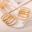 Elegant 18K Gold Plated Rhinestone Titanium Steel Bangle Bracelet