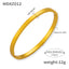 Elegant 18K Gold Plated Rhinestone Titanium Steel Bangle Bracelet