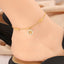 Elegant Heart & Butterfly 18K Gold Plated Stainless Steel Anklet with Rhinestones