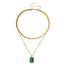 Elegant Geometric Alloy Double Layer Pendant Necklace for Women