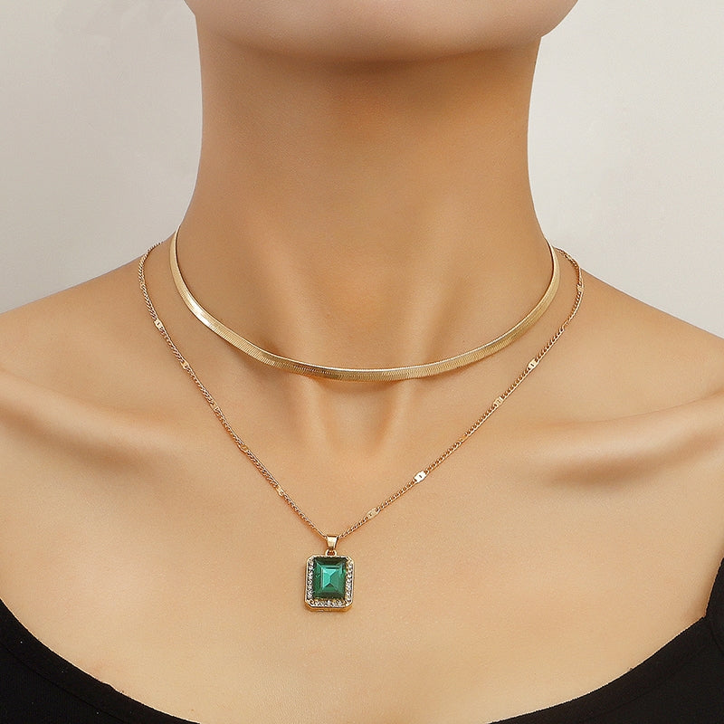 Elegant Simple Style Geometric Alloy Women's Double Layer Necklaces