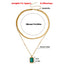 Elegant Geometric Alloy Double Layer Pendant Necklace for Women