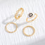 Elegant Geometric Blue Eye Alloy Hollow Out Rhinestone Women's Open Ring
