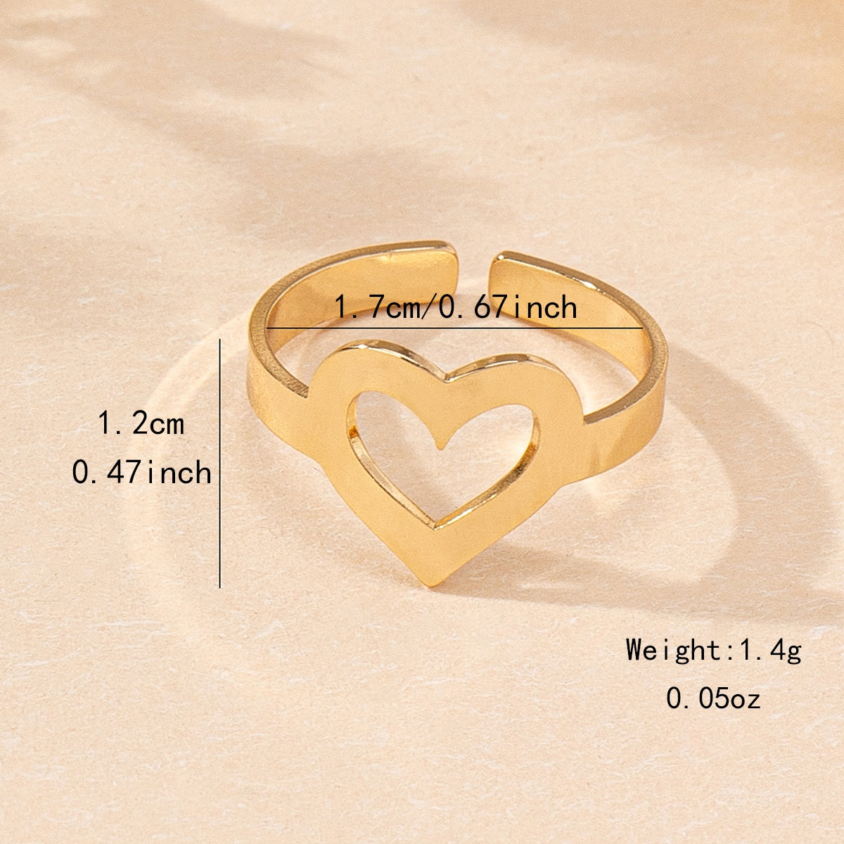 Elegant Heart Shape Ferroalloy Women's Ring - Fashionable Minimalist Design for Everyday Wear