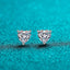 Elegant Heart Shape Sterling Silver Moissanite Zircon Stud Earrings