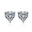 Elegant Heart Shape Sterling Silver Moissanite Zircon Stud Earrings