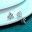 Elegant Heart Shape Sterling Silver Moissanite Zircon Stud Earrings