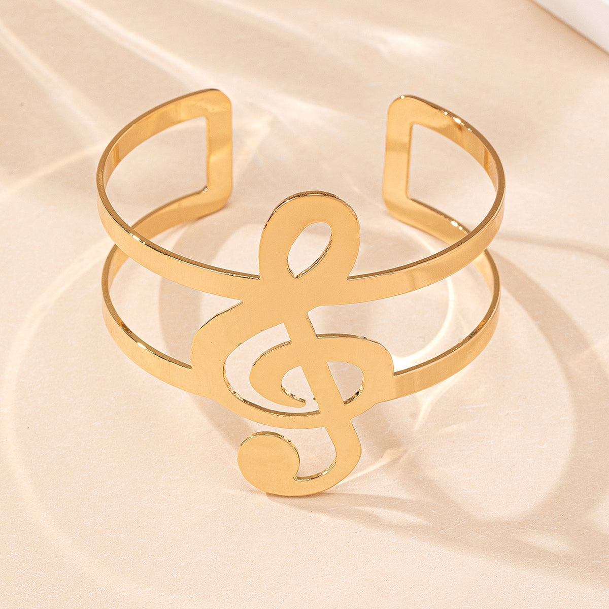 Elegant Music Note Open Cuff Bangle Bracelet 2024 Fashion Jewelry