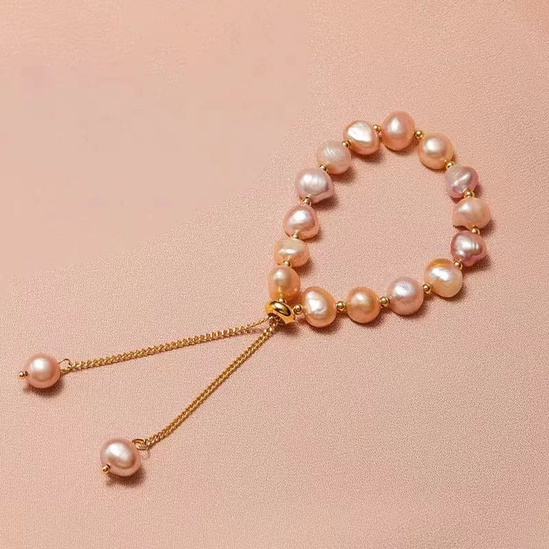 Elegant Baroque Style Freshwater Imitation Pearl Beaded Women's Bracelet