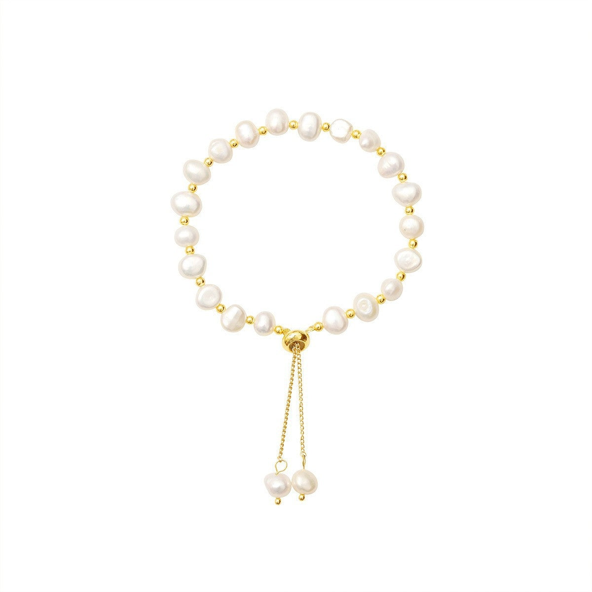 Elegant Baroque Freshwater Pearl Bracelet with Fishtail Design