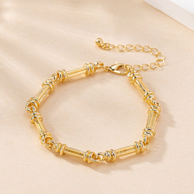 Elegant Solid Color Alloy Women's Chain Bracelet - Versatile and Personalized Design for Daily Wear