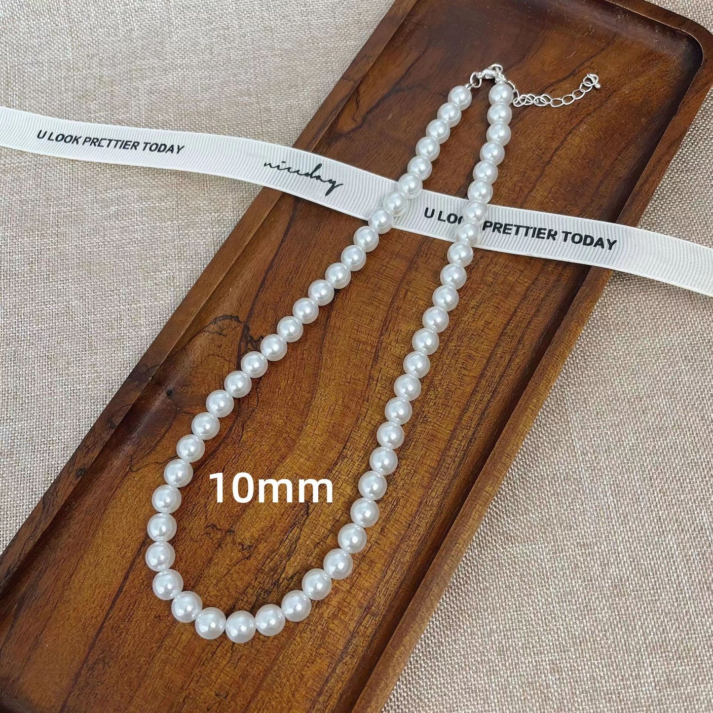 Elegant Minimalist Solid Color Imitation Pearl Necklace for Women 2023 Fashion Choker Accessory