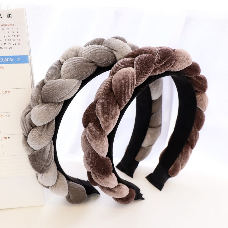 Elegant Solid Color Braided Cloth Hairband