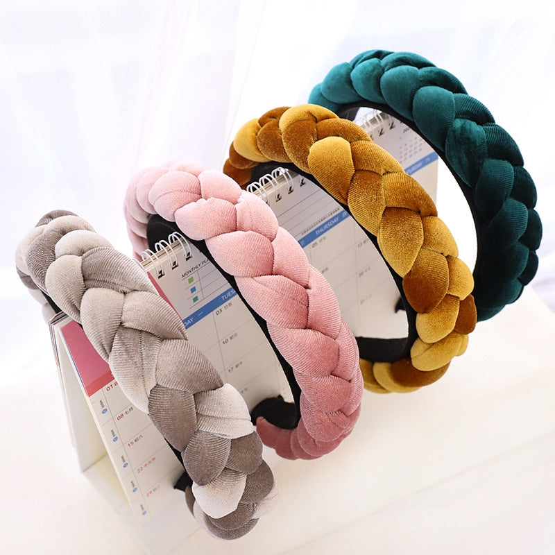 Elegant Solid Color Braided Cloth Hairband