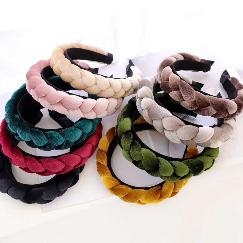 Elegant Solid Color Braided Cloth Hairband