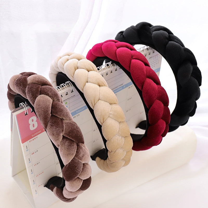 Elegant Solid Color Braided Cloth Hairband