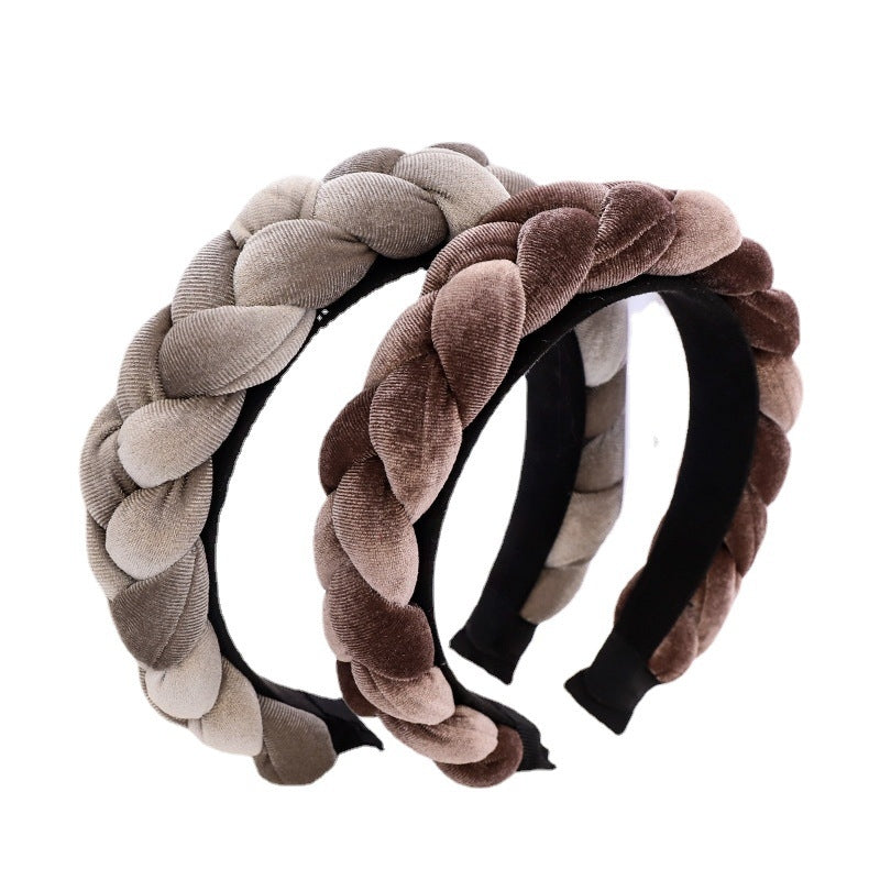 Elegant Solid Color Braided Cloth Hairband